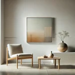 DALL·E 2025 02 15 14.22.08 A realistic minimalist interior with soft natural lighting featuring a simple yet elegant white walled room. The space includes a sleek modern chair